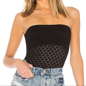 Free People “Honey Textured Tube” Top in Black